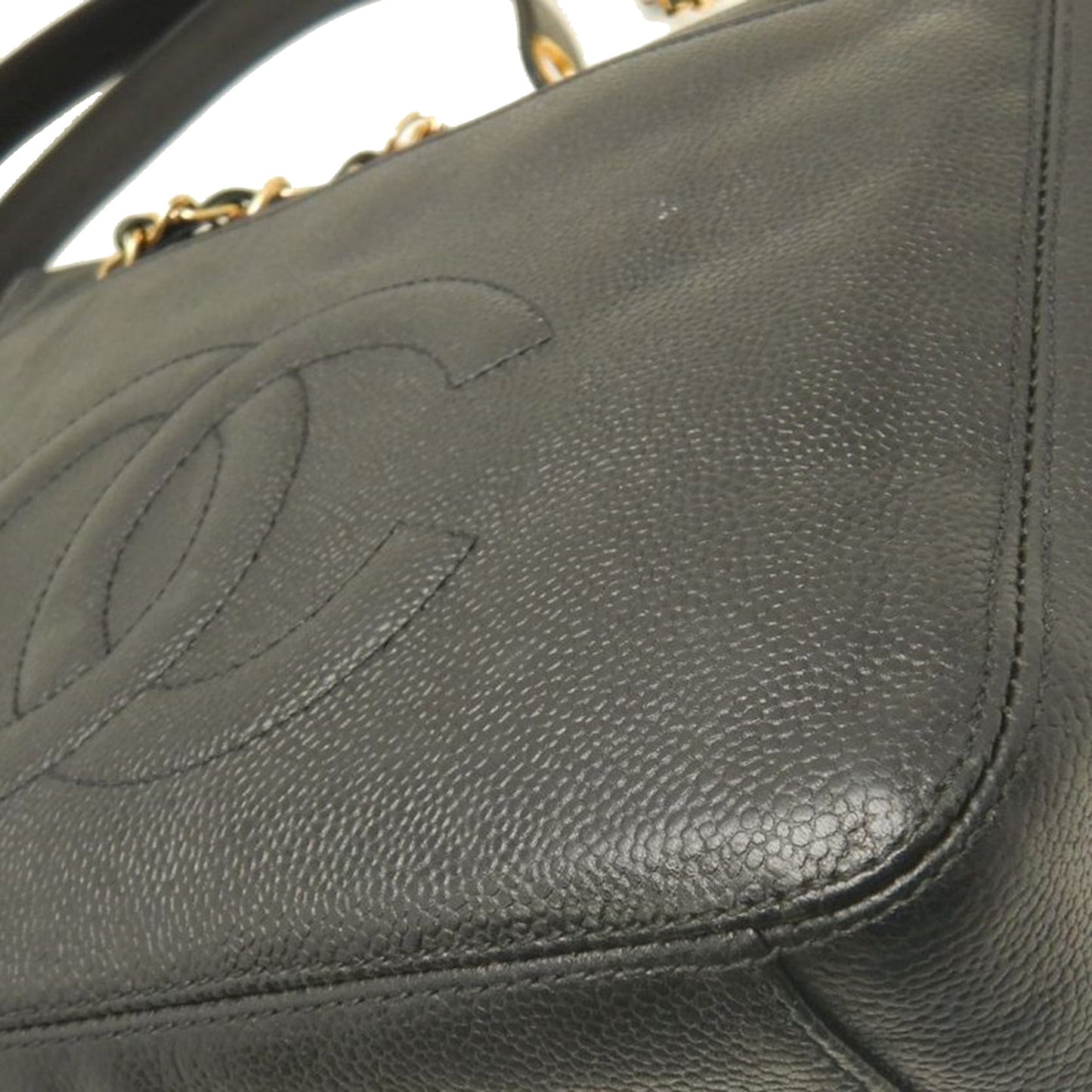 Chanel CC Caviar Front Pocket Chain Tote