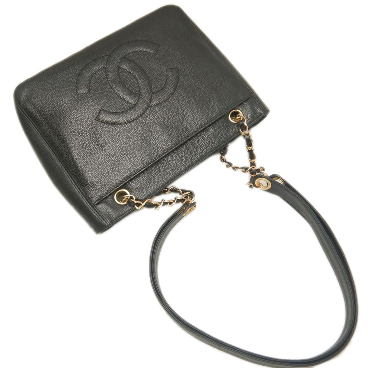 Chanel CC Caviar Front Pocket Chain Tote