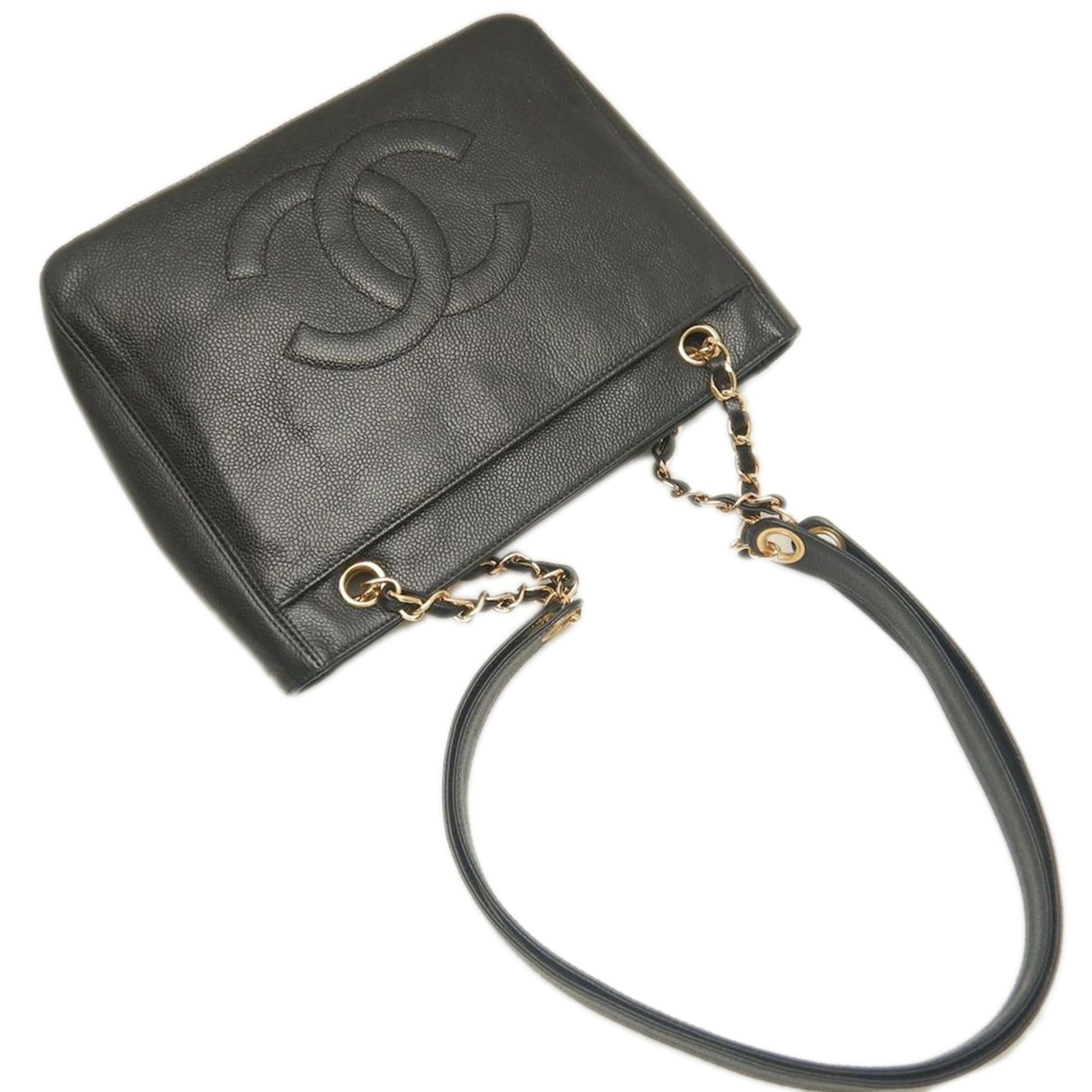 Chanel CC Caviar Front Pocket Chain Tote