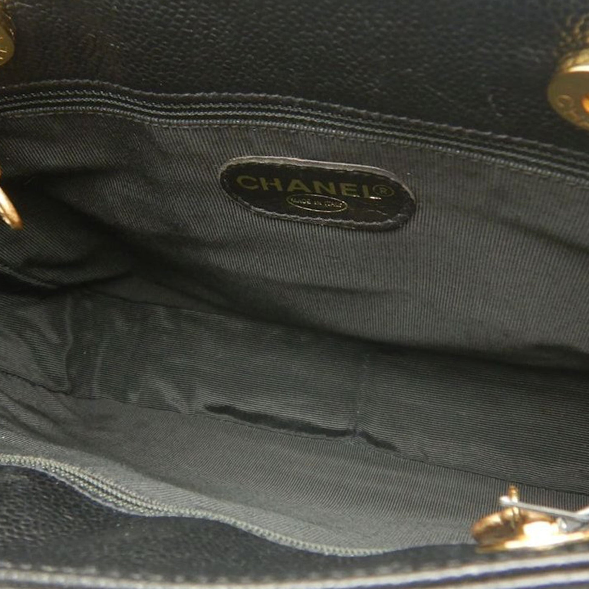 Chanel CC Caviar Front Pocket Chain Tote