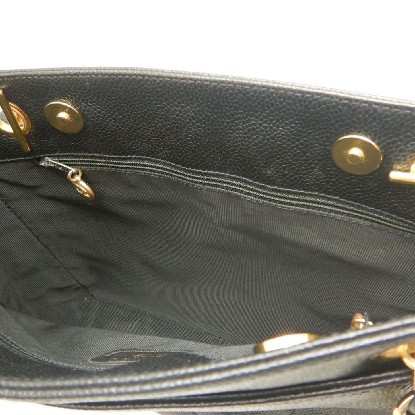 Chanel CC Caviar Front Pocket Chain Tote