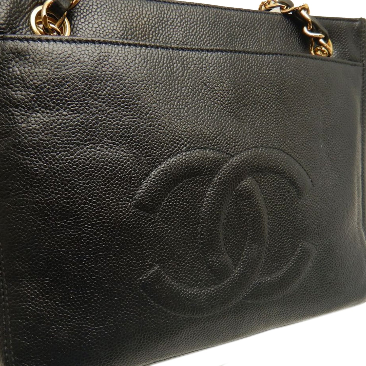 Chanel CC Caviar Front Pocket Chain Tote