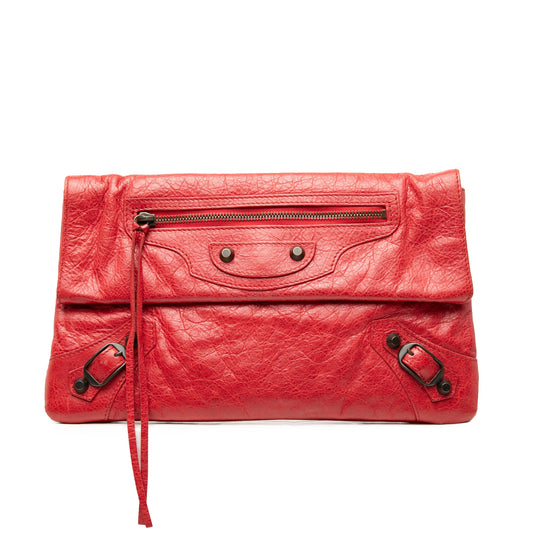 Balenciaga Lambskin Motocross Classic City Clutch