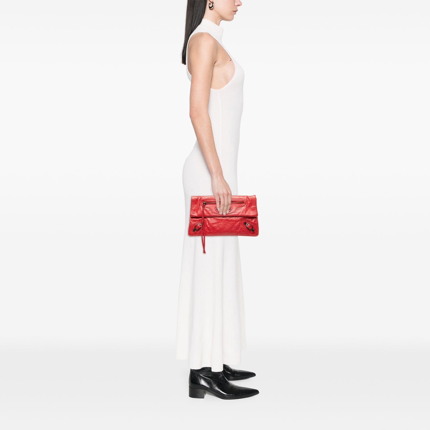 Balenciaga Lambskin Motocross Classic City Clutch