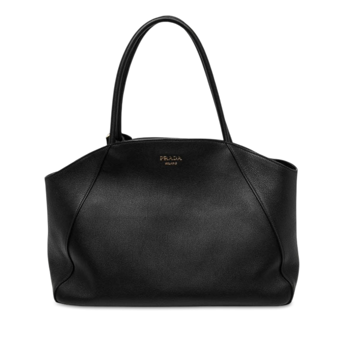 Prada Large Soft Grain Leather Tote — Black