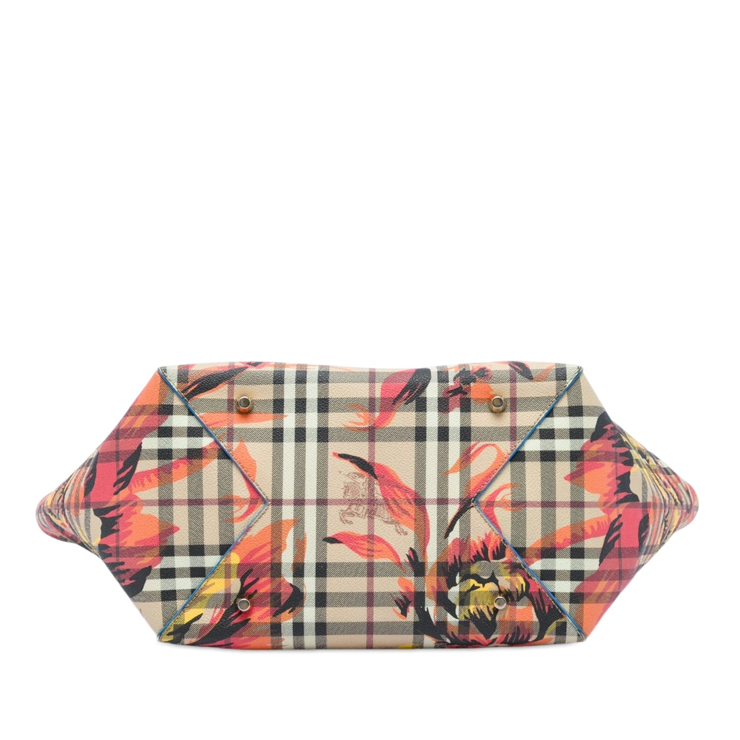Burberry Small Haymarket Check Coated Canvas Floral Print Canterbury Tote