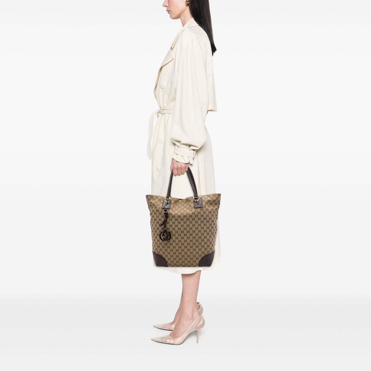 Gucci Large GG Canvas GG Charm Tote
