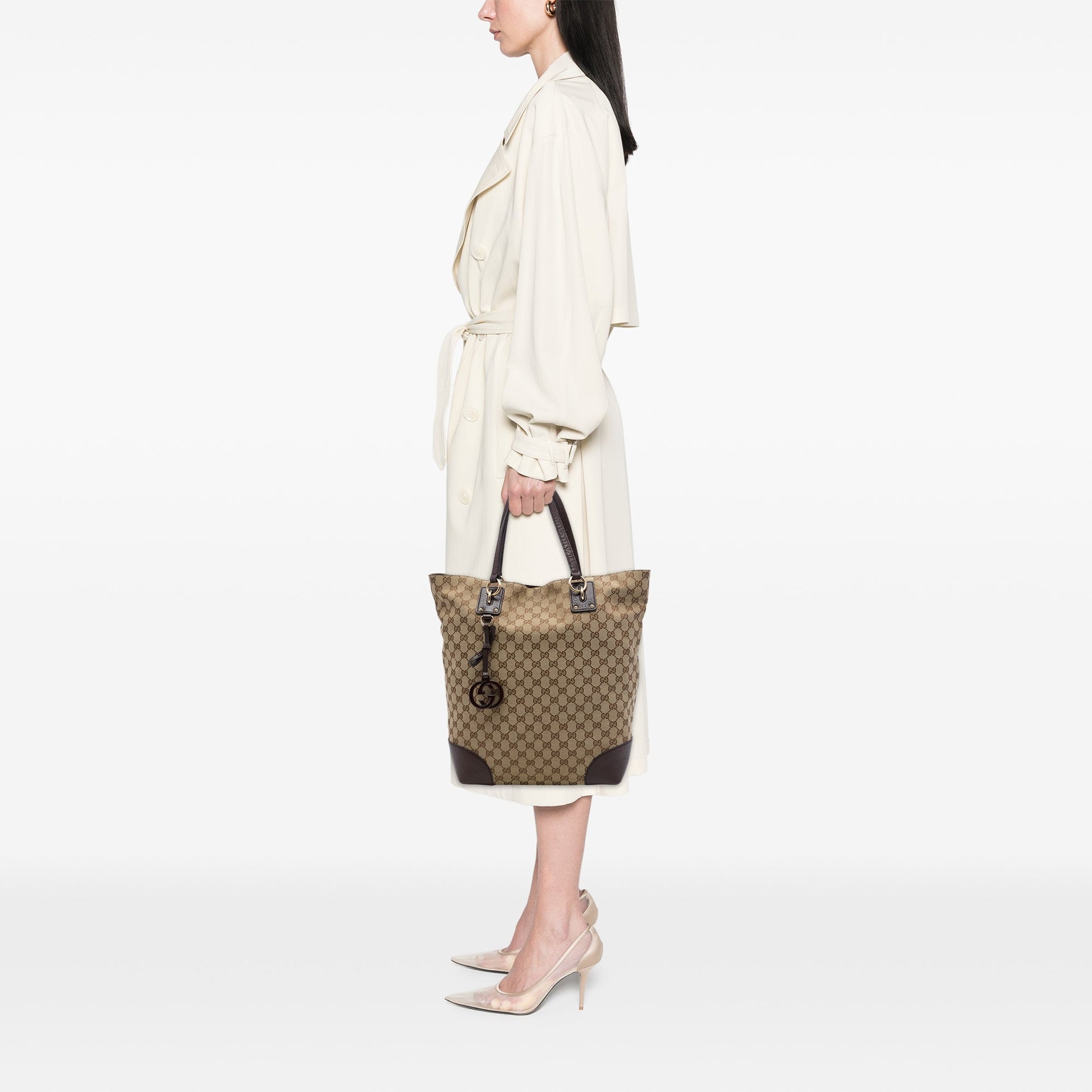 Gucci Large GG Canvas GG Charm Tote
