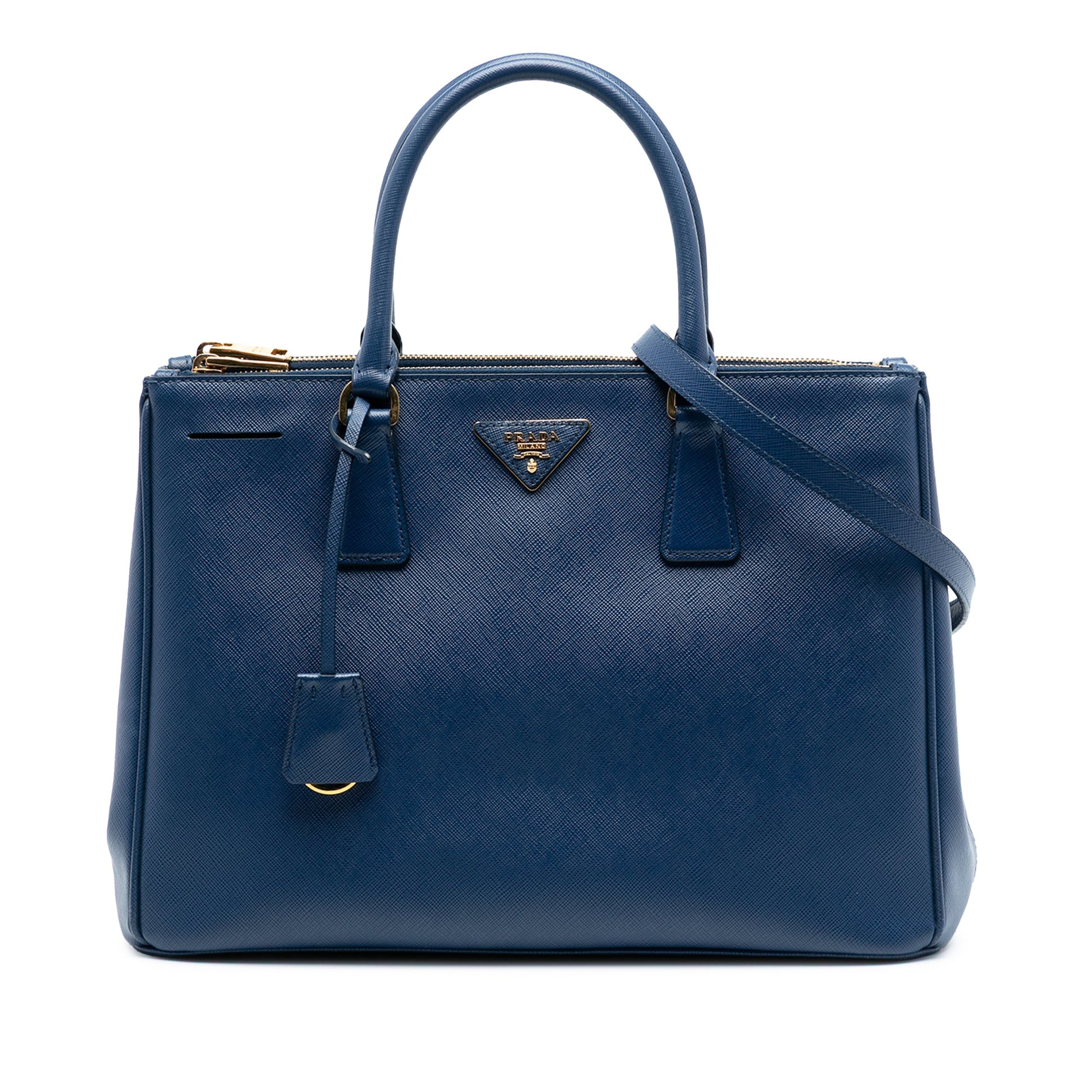 Prada Medium Saffiano Lux Galleria Double Zip Satchel