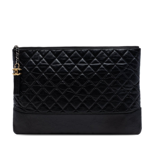 Chanel Large Aged Calfskin Gabrielle O Case Clutch