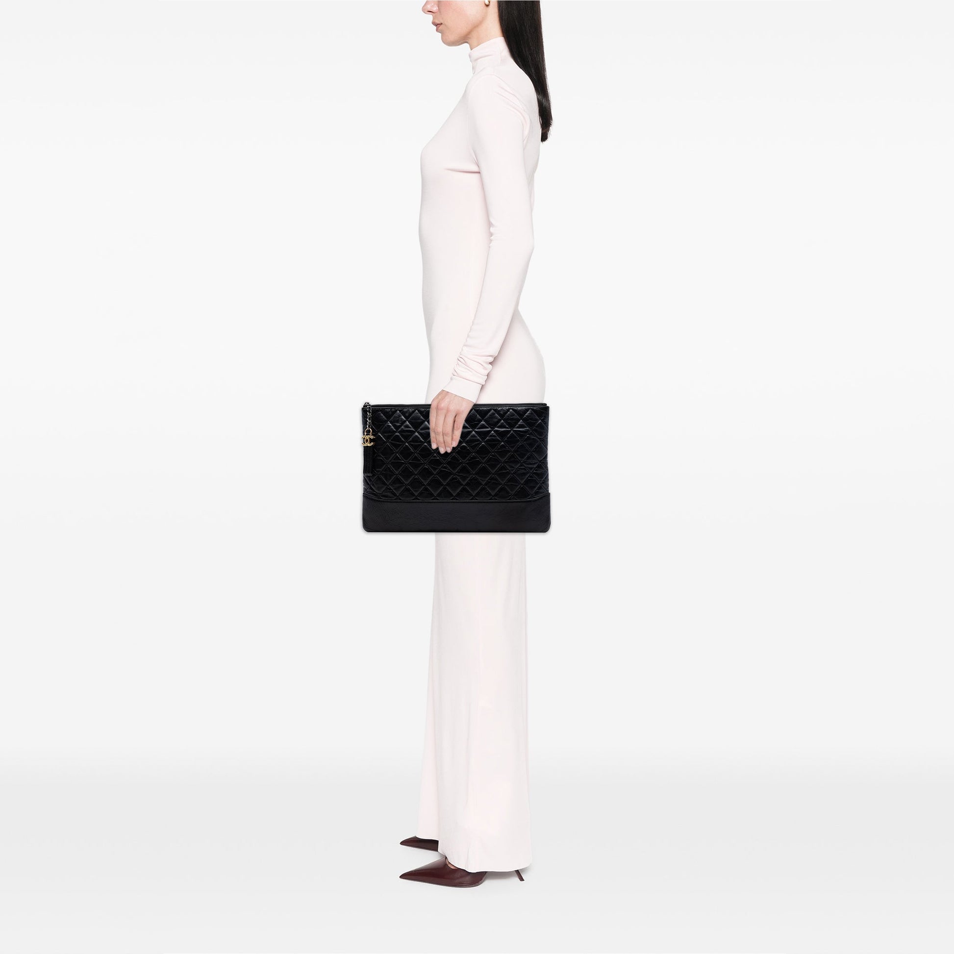 Chanel Large Aged Calfskin Gabrielle O Case Clutch