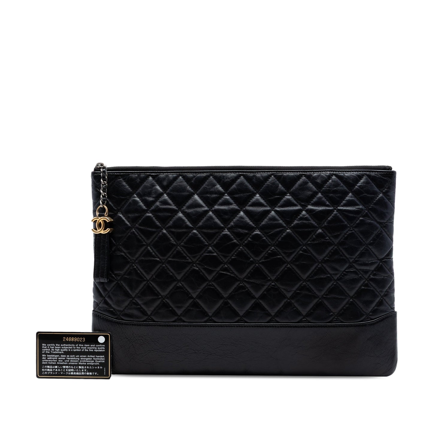 Chanel Large Aged Calfskin Gabrielle O Case Clutch