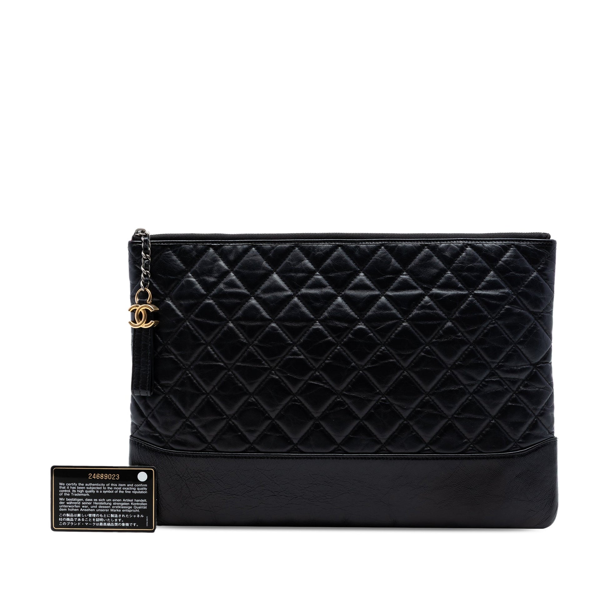 Chanel Large Aged Calfskin Gabrielle O Case Clutch