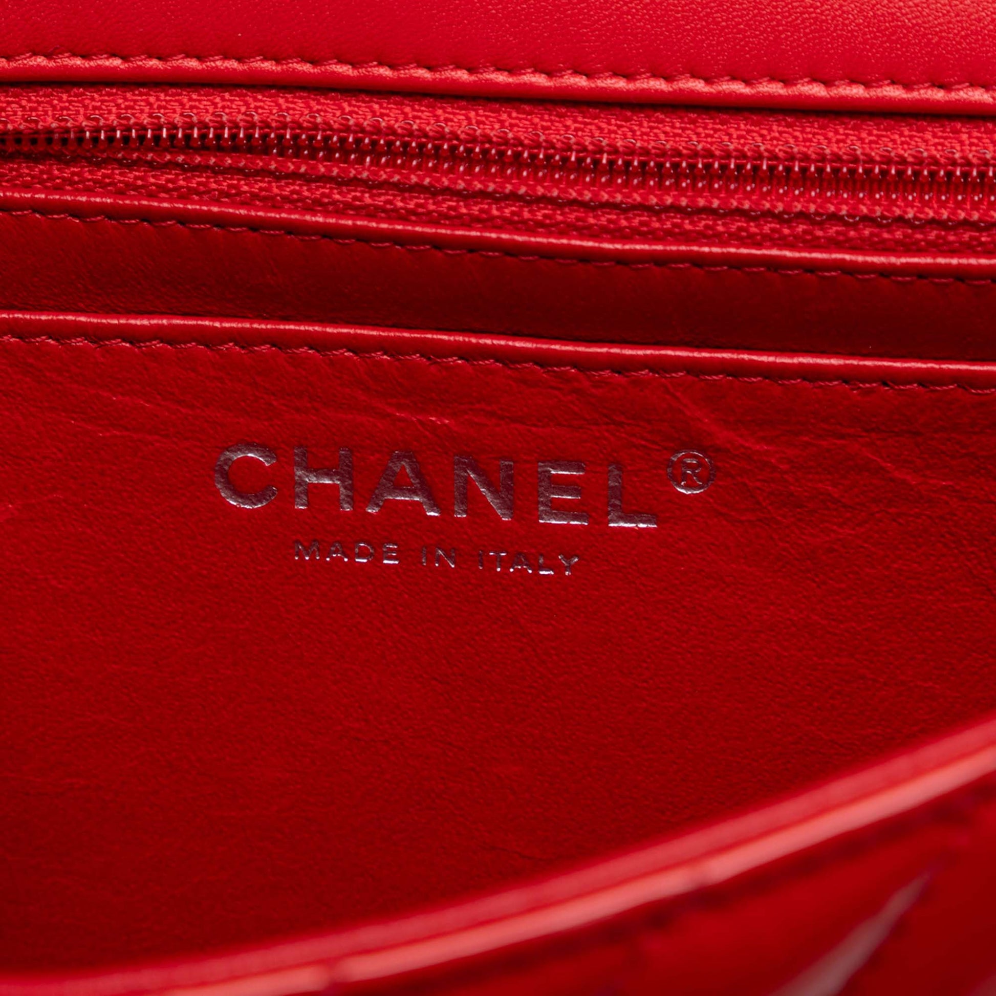 Chanel Mini Rectangular Classic Chevron Patent Single Flap
