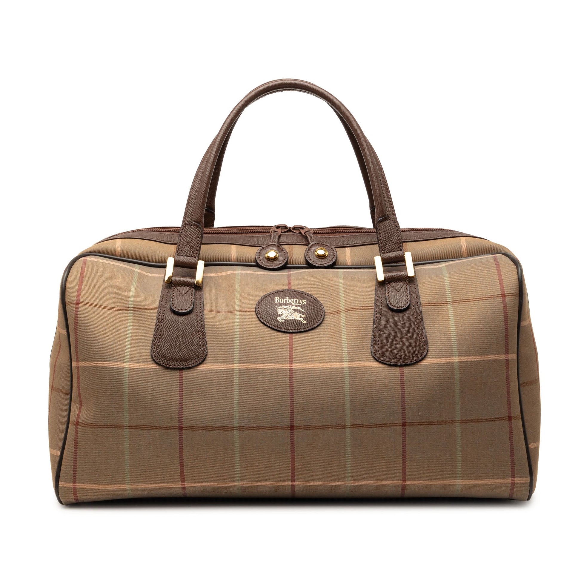 Burberry Vintage Check Canvas Boston Bag