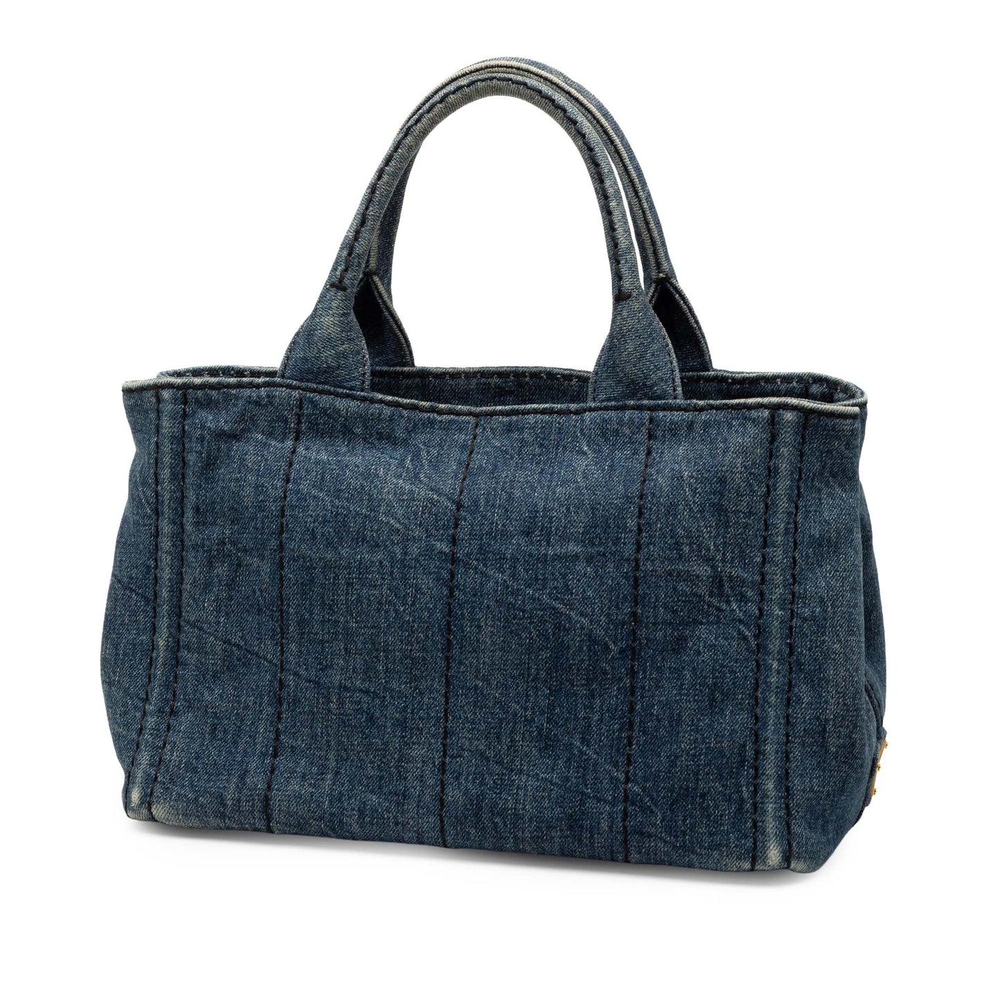 Prada Small Denim Canapa Logo Satchel