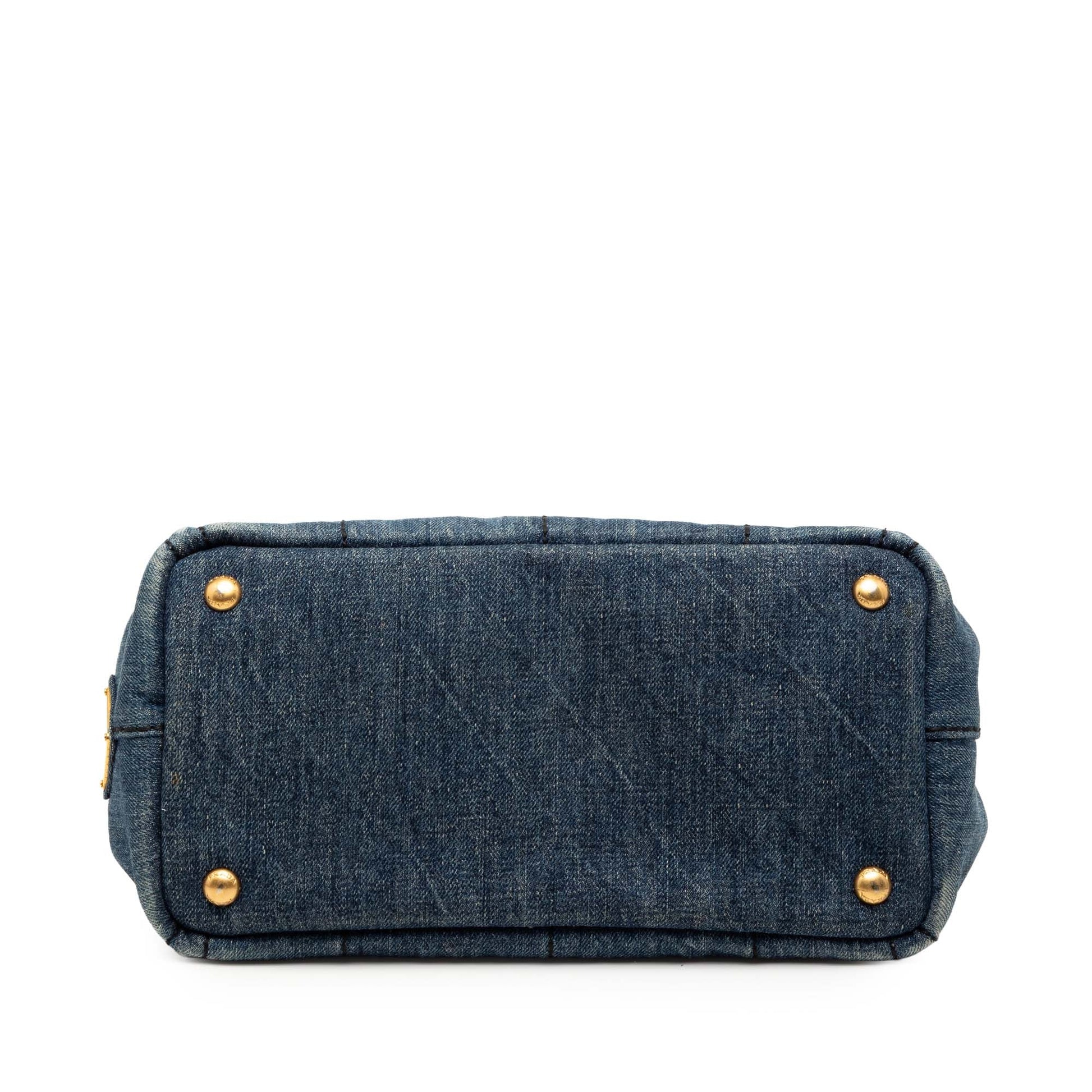 Prada Small Denim Canapa Logo Satchel