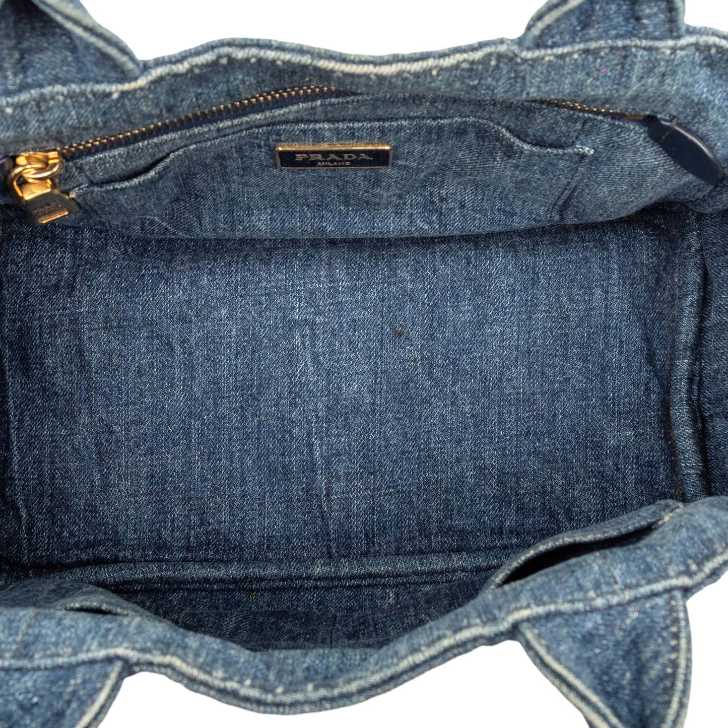 Prada Small Denim Canapa Logo Satchel