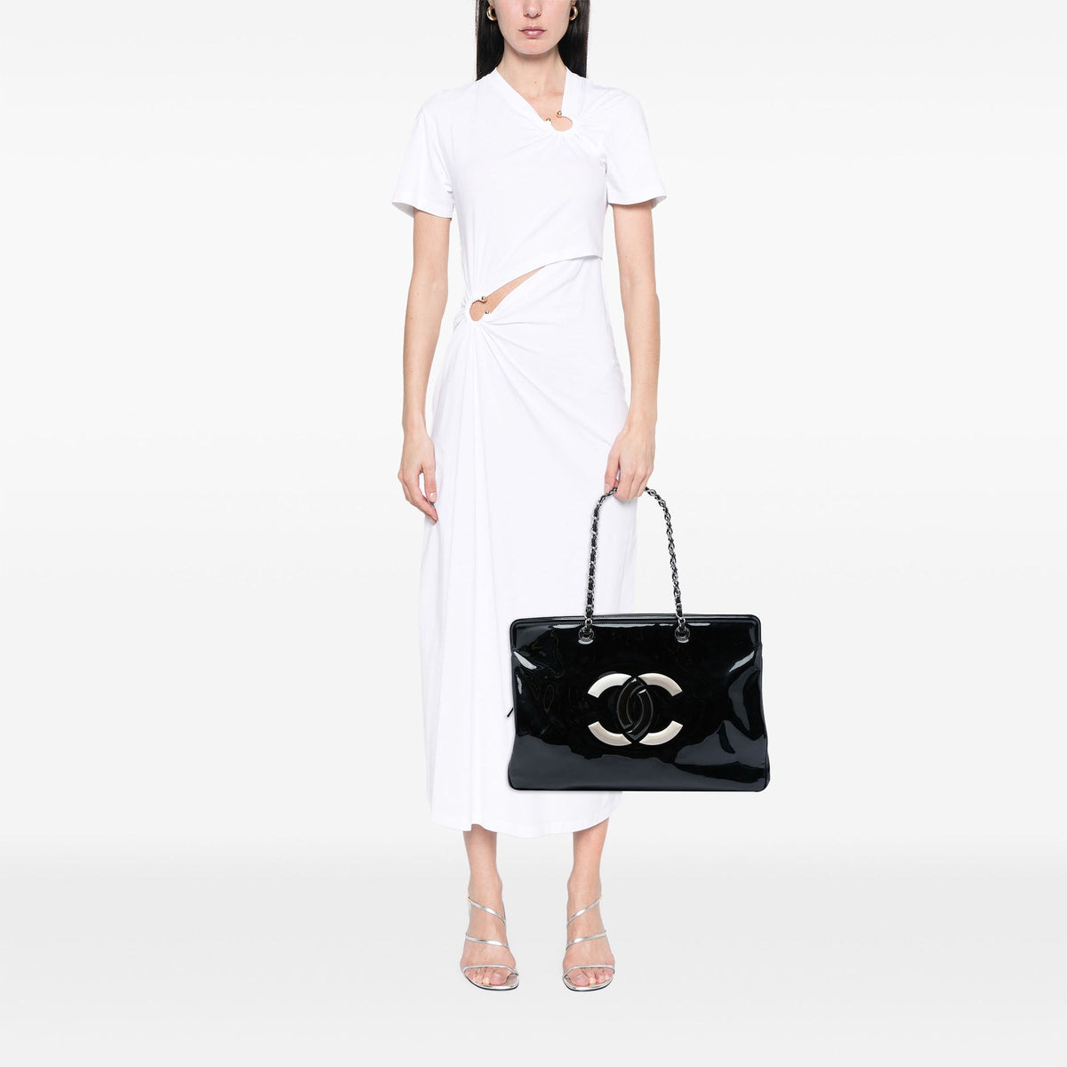 Chanel CC Patent Lipstick Ligne Tote