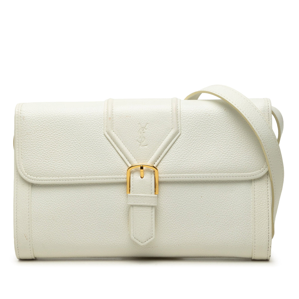 Saint Laurent Leather Crossbody — White