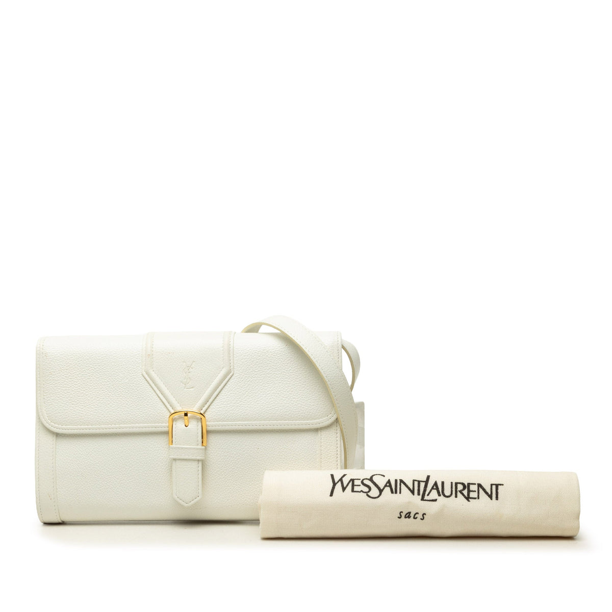 Saint Laurent Leather Crossbody — White