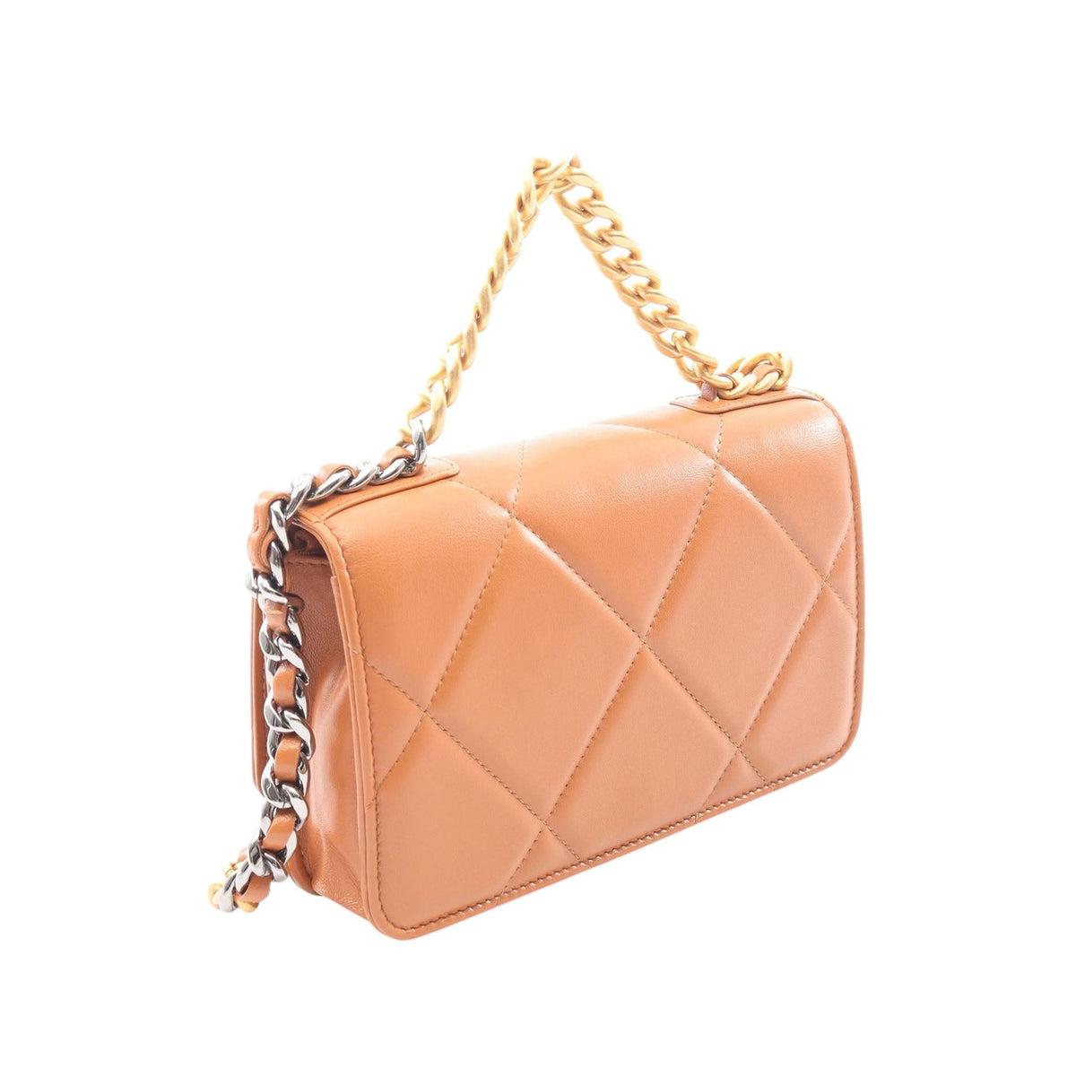 Chanel Quilted Lambskin 19 Wallet on Chain — Brown