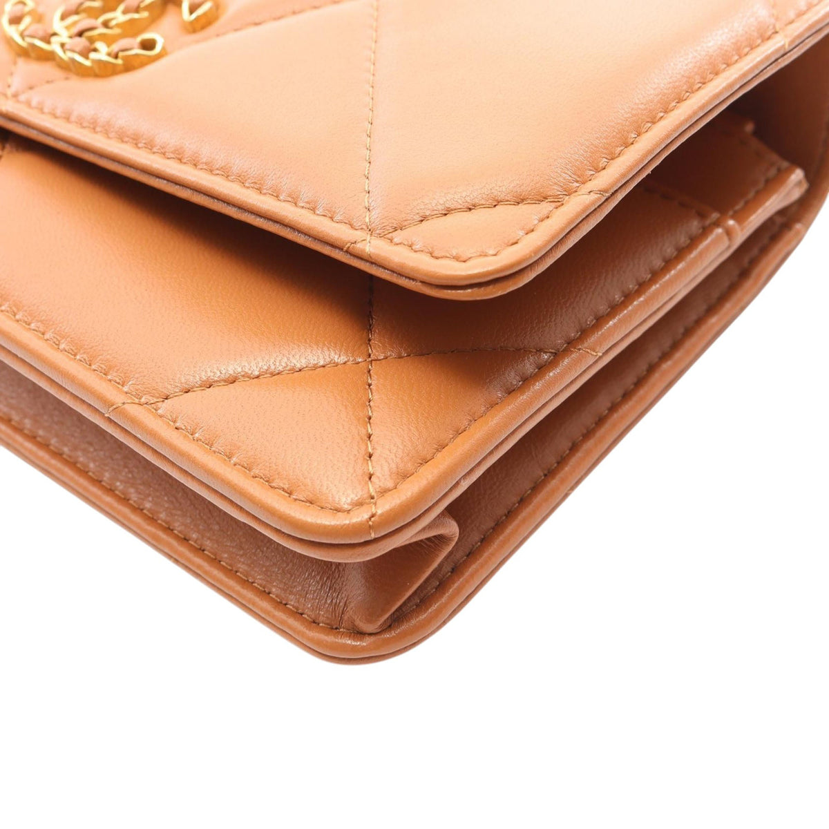 Chanel Quilted Lambskin 19 Wallet on Chain — Brown