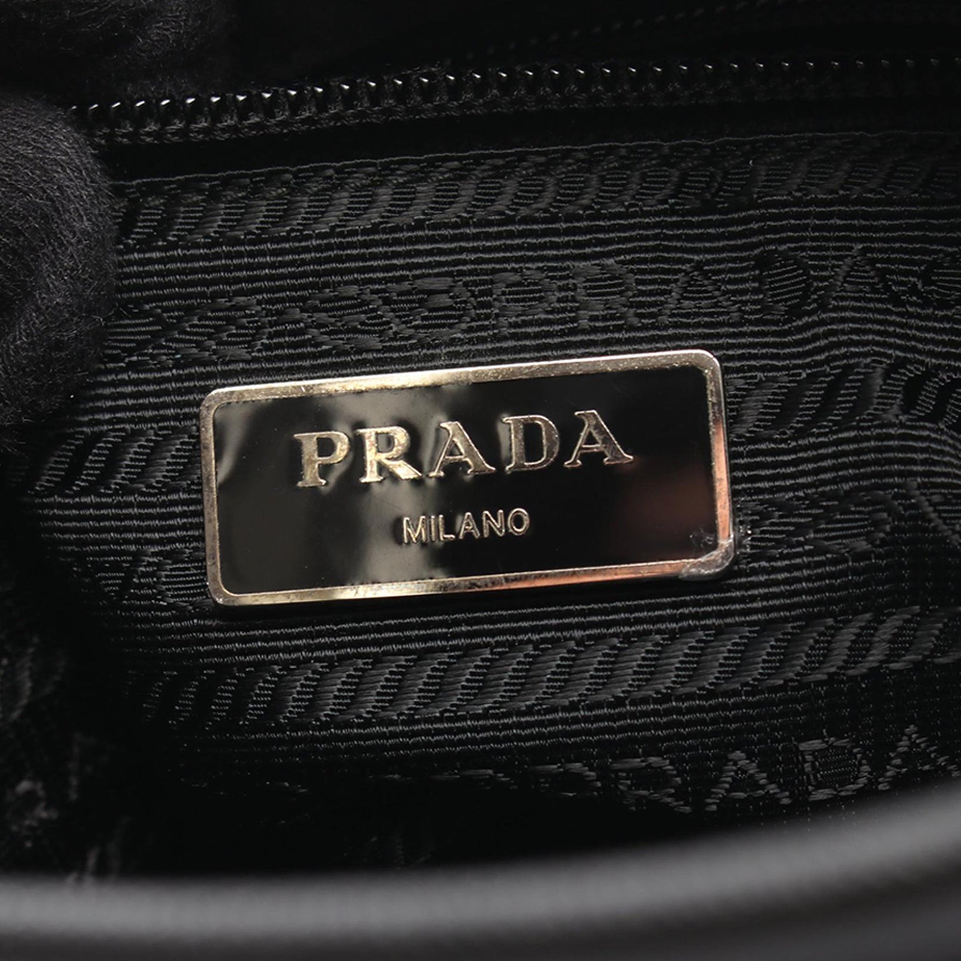 Prada Saffiano Trimmed Tessuto Buckle Messenger Bag