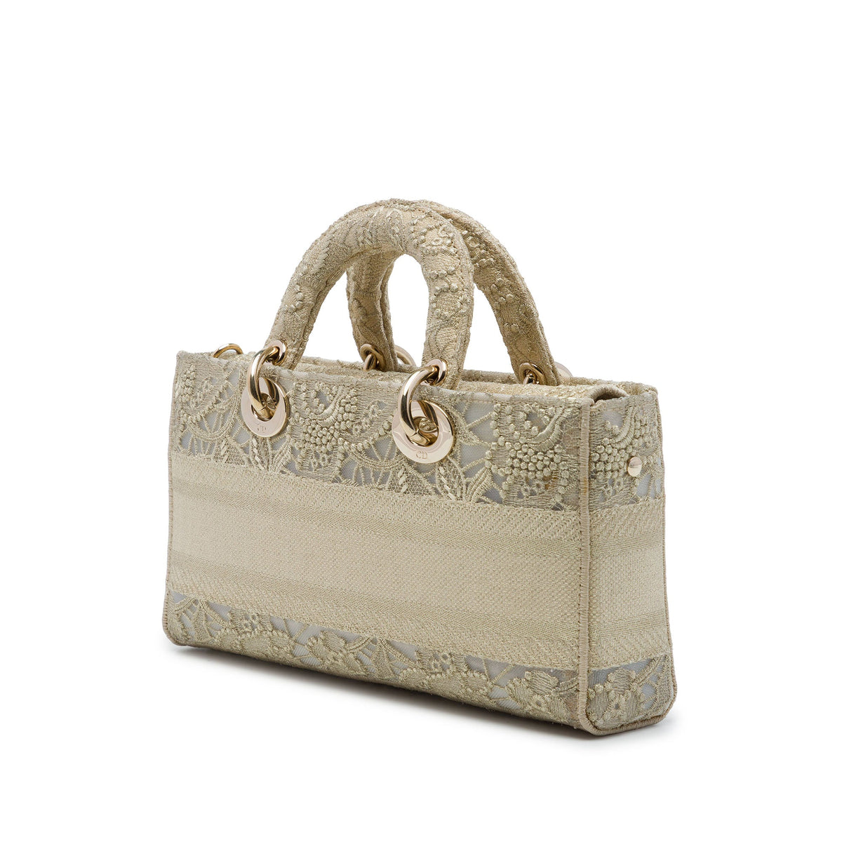 Dior Medium Embroidered Lace 3D Macrame Lady D Joy — Beige