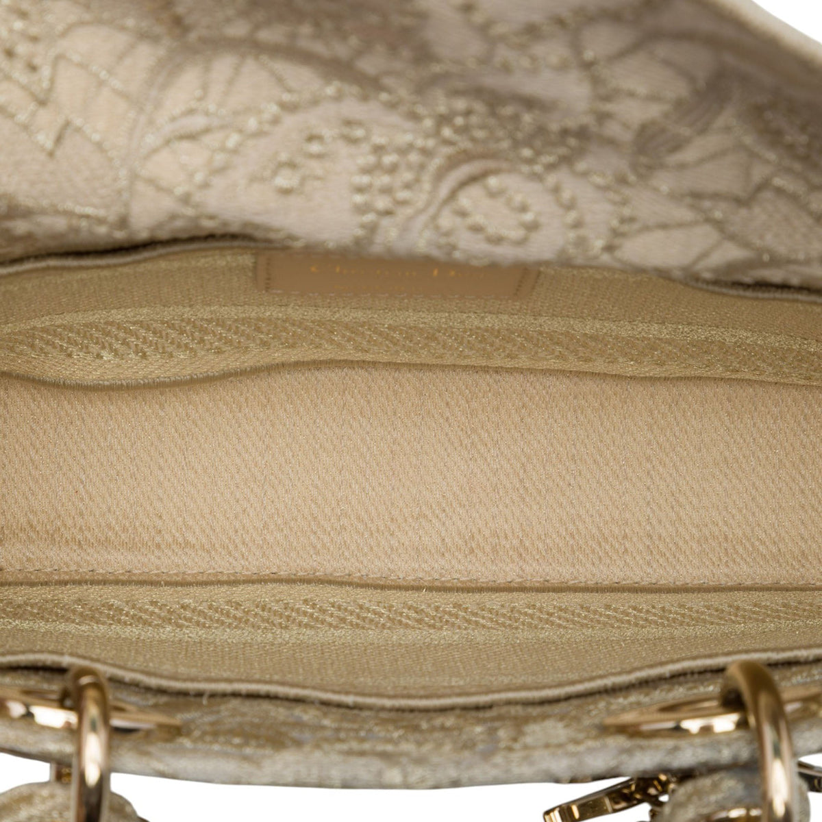 Dior Medium Embroidered Lace 3D Macrame Lady D Joy — Beige
