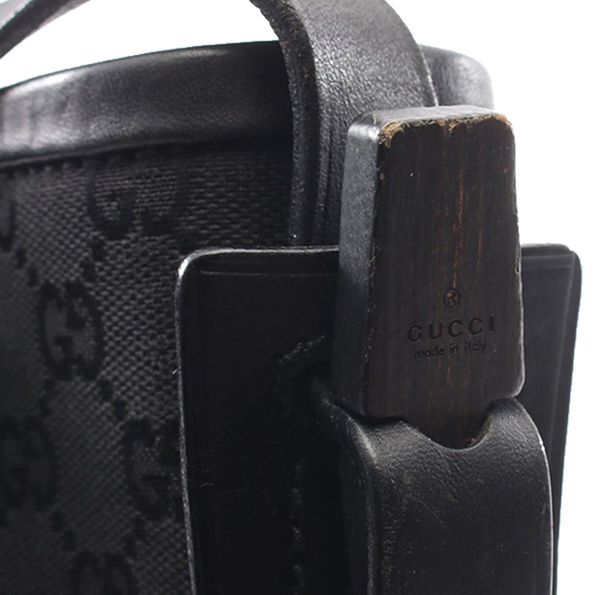 Gucci GG Canvas Shoulder Bag — Black
