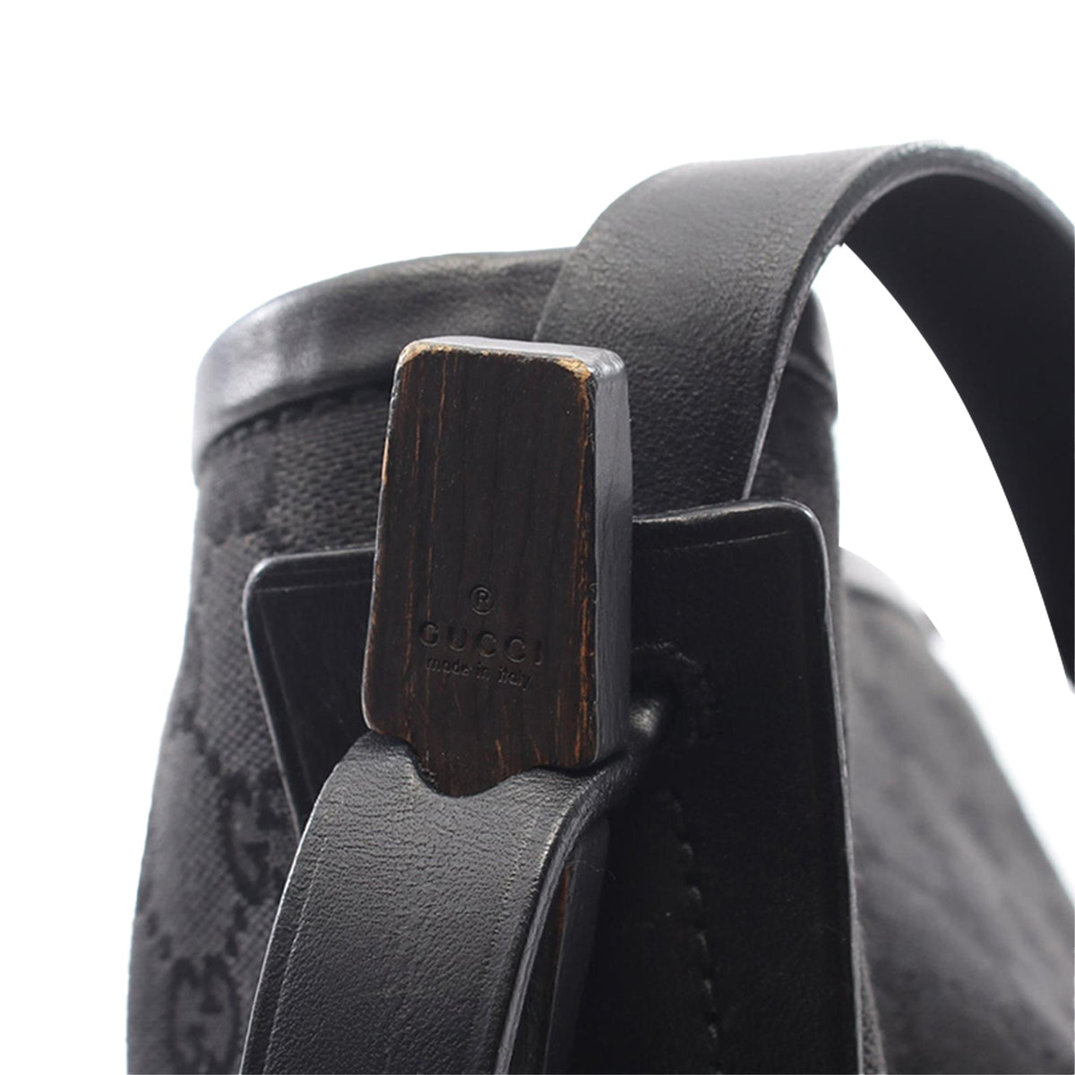 Gucci GG Canvas Shoulder Bag — Black