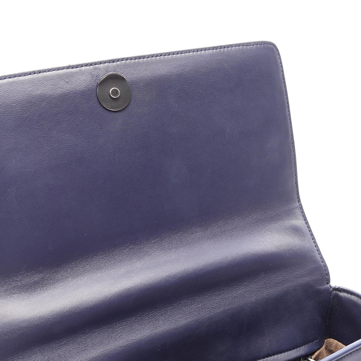 Bottega Veneta Nappa Intrecciato Flap Satchel — Blue