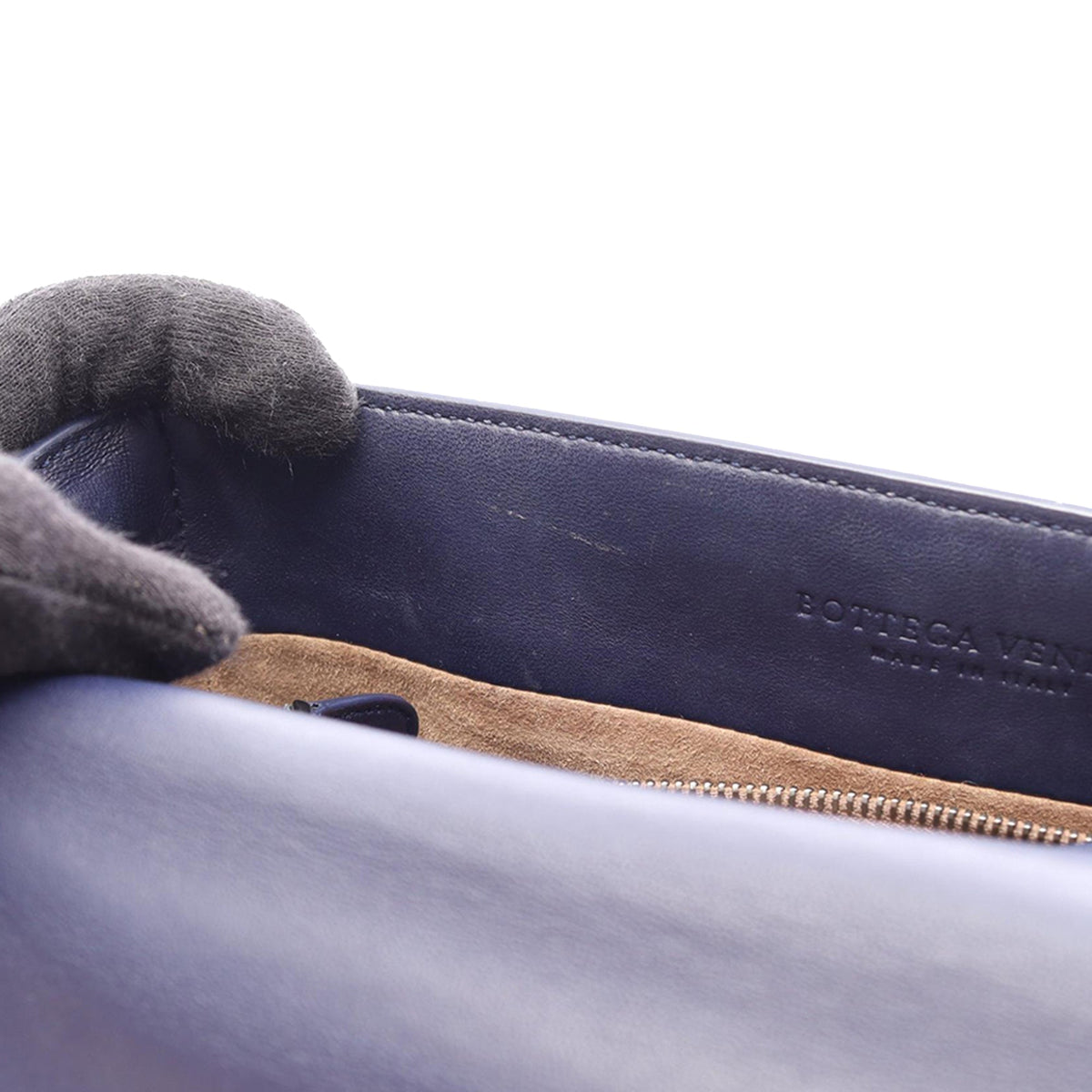 Bottega Veneta Nappa Intrecciato Flap Satchel — Blue
