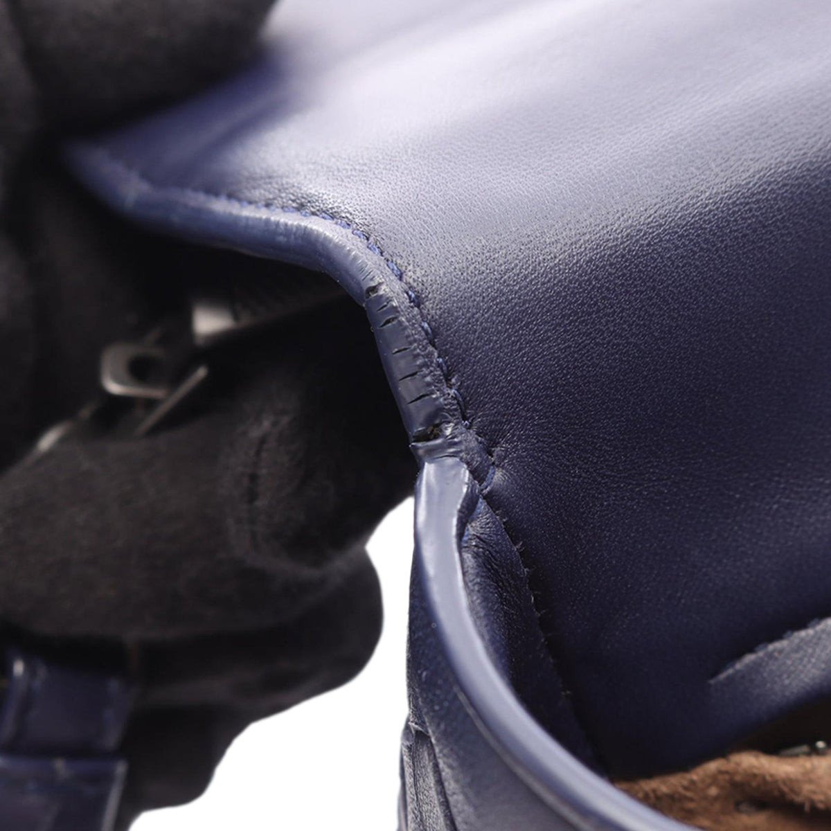 Bottega Veneta Nappa Intrecciato Flap Satchel — Blue