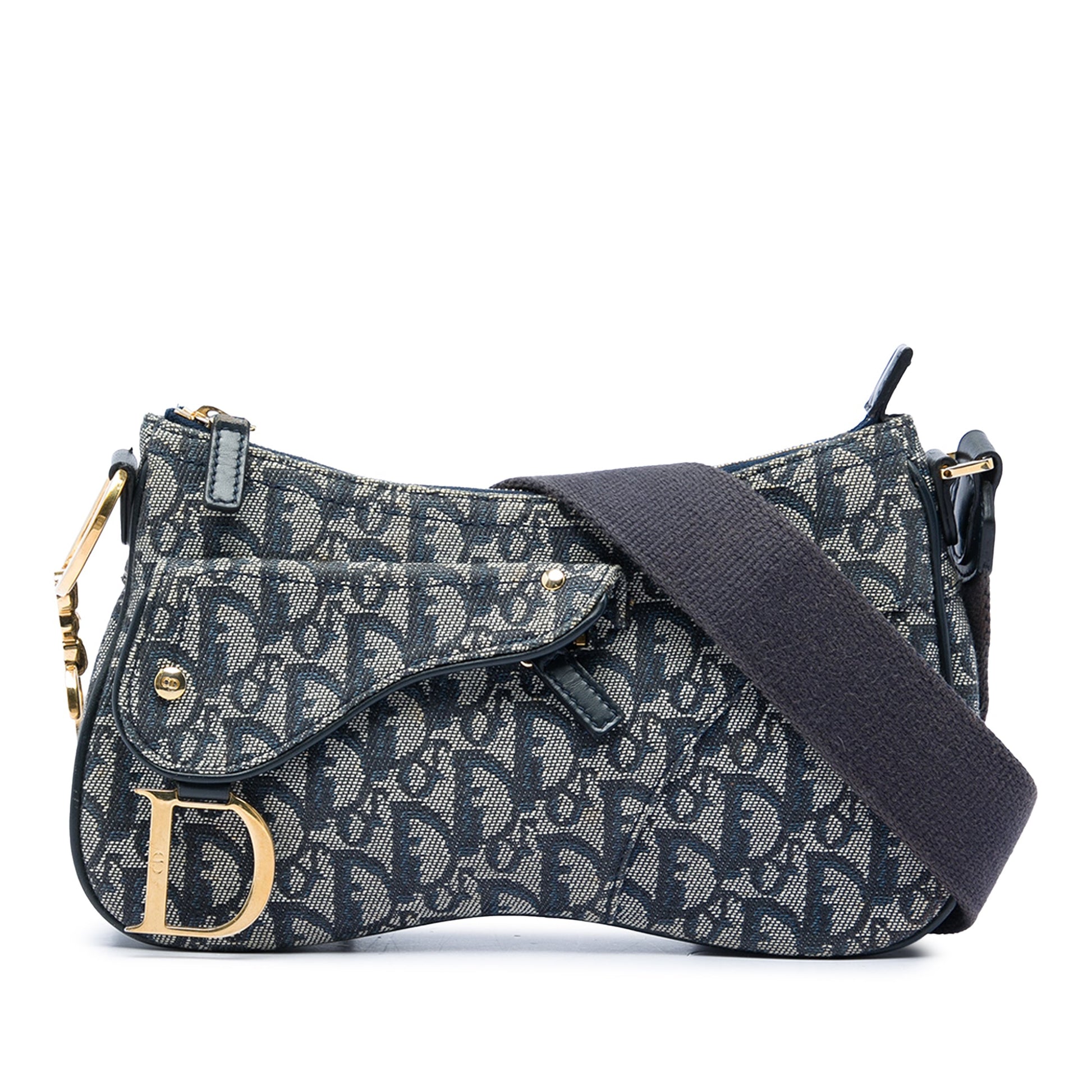 Dior Diorissimo Trotter Canvas Double Saddle Crossbody