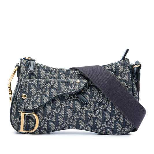 Dior Diorissimo Trotter Canvas Double Saddle Crossbody