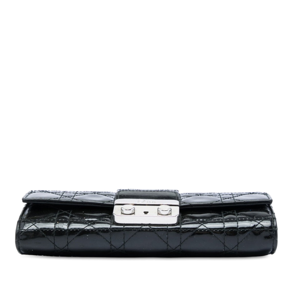 Dior Patent Cannage Miss Dior Wallet on Chain — Black