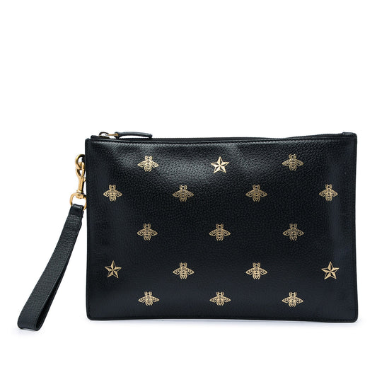 Gucci Calfskin Bee Star Clutch
