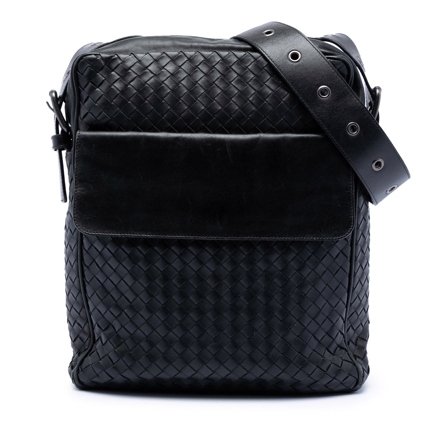 Nappa Intrecciato Front Pocket Crossbody