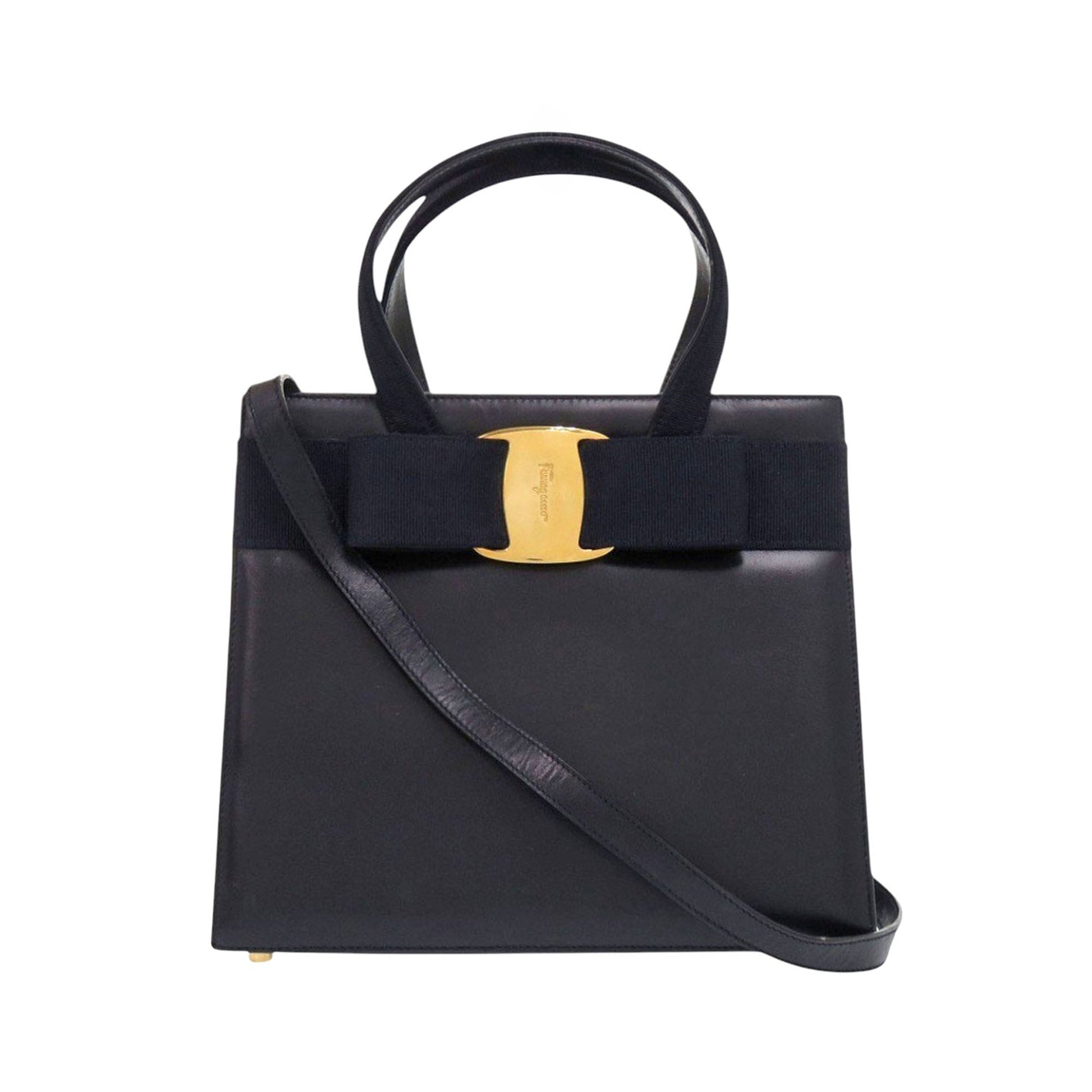 Ferragamo Leather Vara Bow Satchel