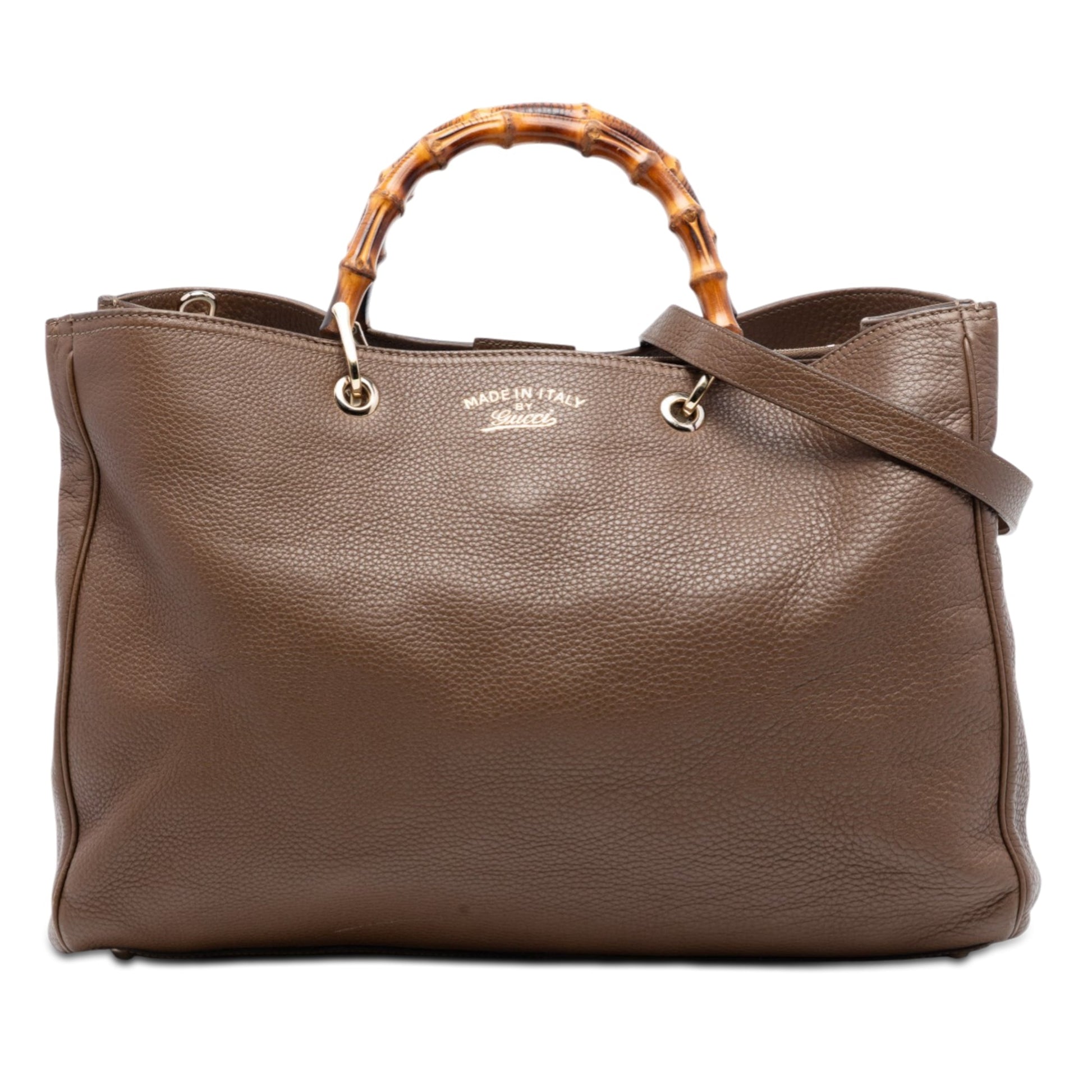 Gucci Large Calfskin Bamboo Shopper Satchel