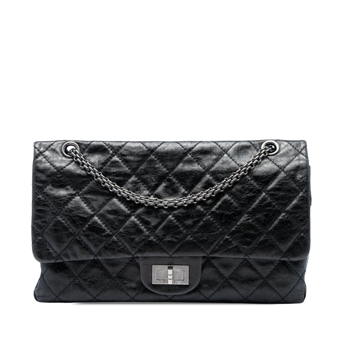 Chanel Quilted Aged Calfskin Reissue 2.55 Double Flap 227 — Black
