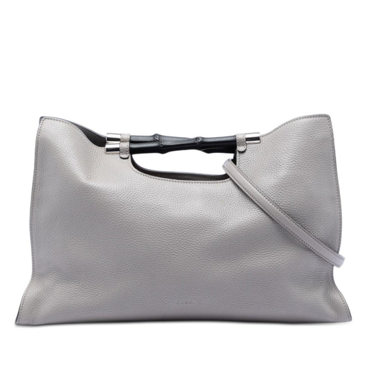 Gucci Medium Calfskin Bamboo Daily Shopper Satchel