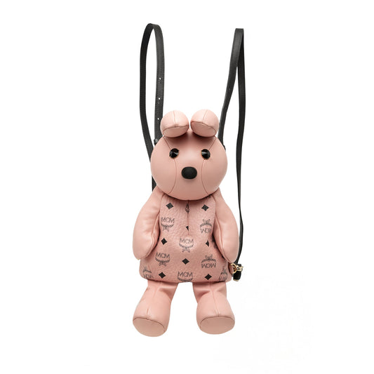 MCM Calfskin and Visetos Coated Canvas Rabbit Zoo Doll Backpack