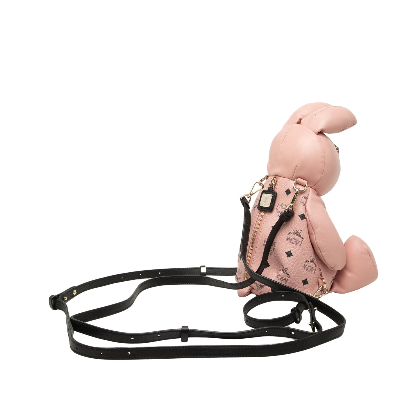 MCM Calfskin and Visetos Coated Canvas Rabbit Zoo Doll Backpack