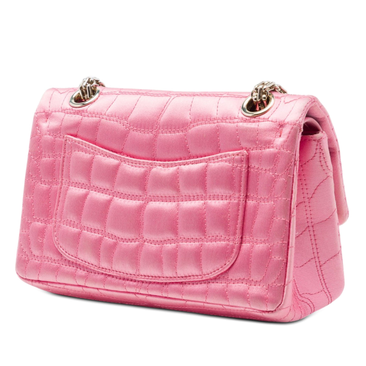 Chanel Coco Croc Quilted Satin Reissue 2.55 Double Flap 224