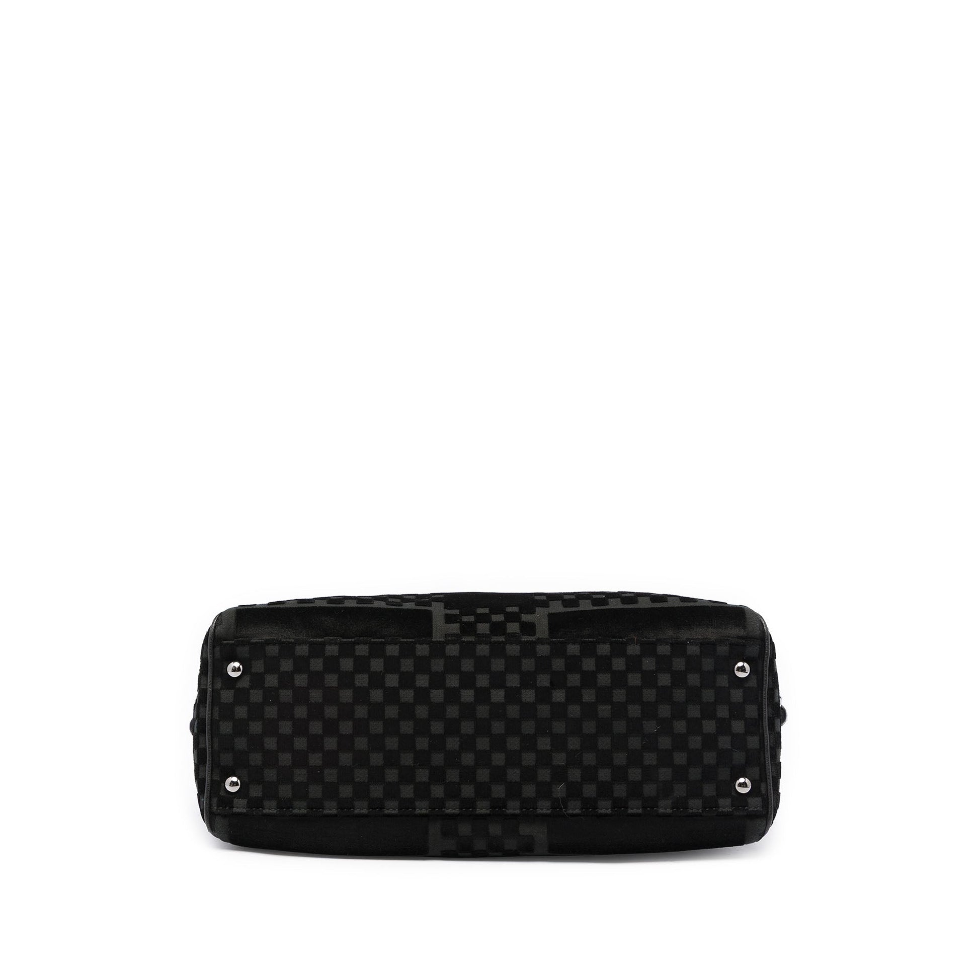 Chanel CC Check Embossed Velvet Belted Side Frame Bag