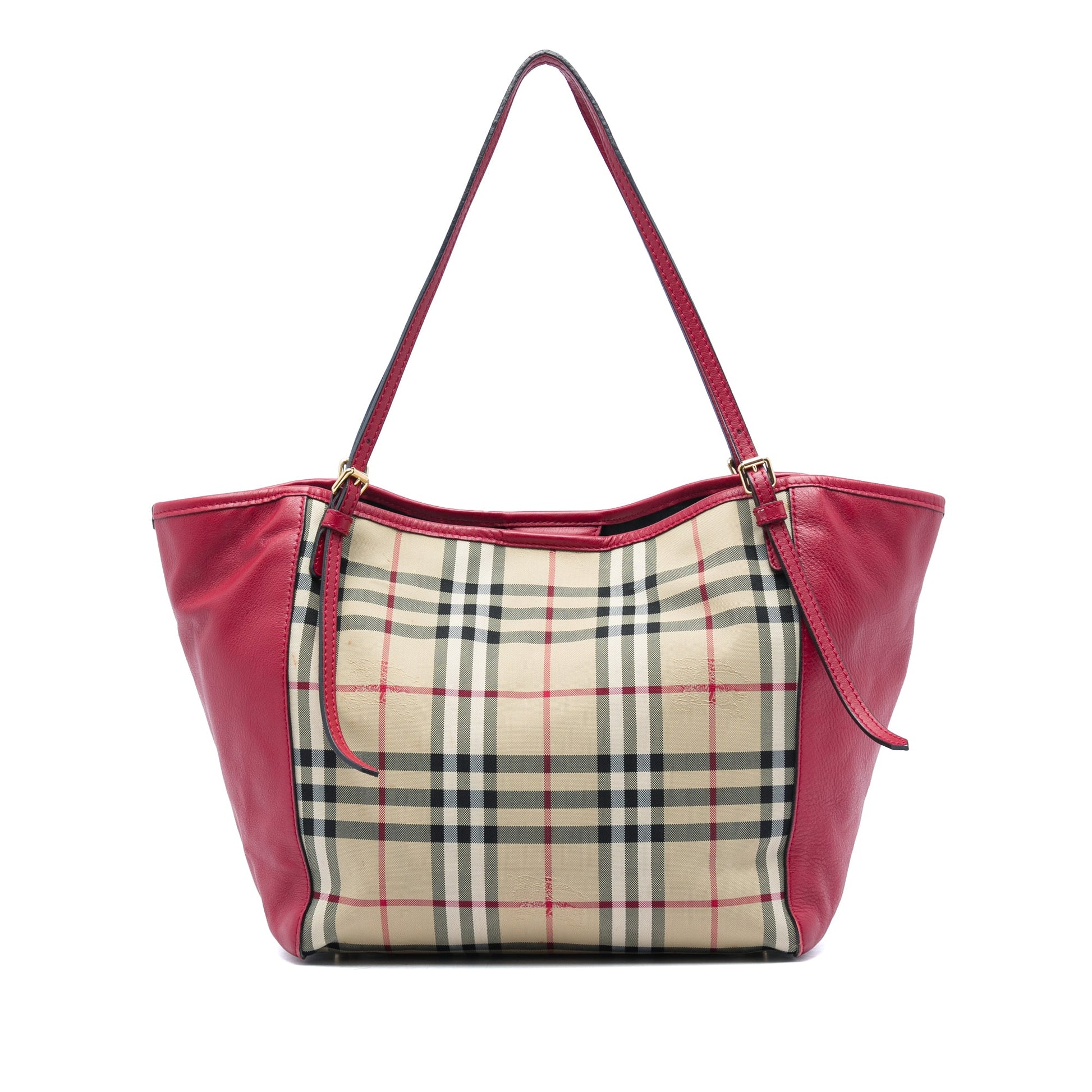 Burberry Small Haymarket Check Canvas and Leather Canterbury Tote