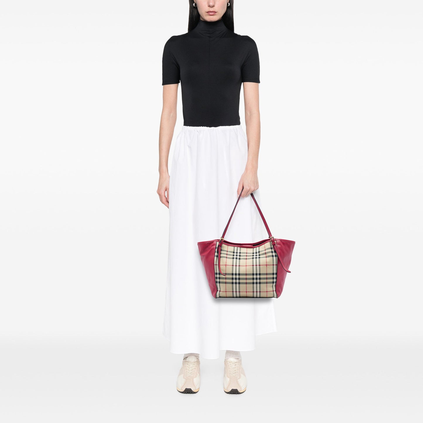 Burberry Small Haymarket Check Canvas and Leather Canterbury Tote